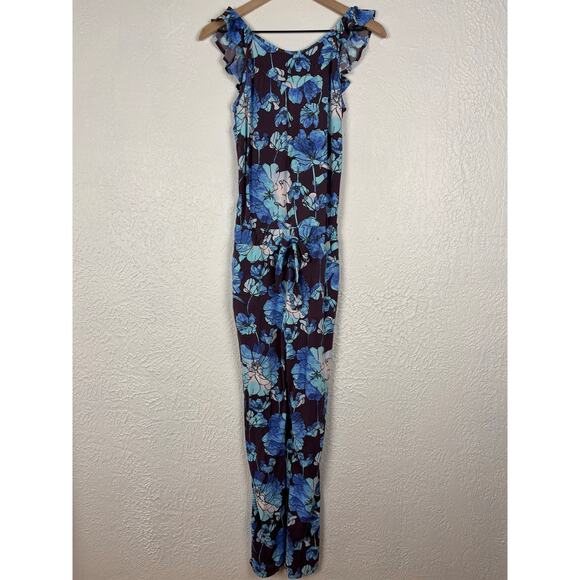 Maaji Ultramarine Floral Jumper Jumpsuit Size Small - Picture 3 of 6